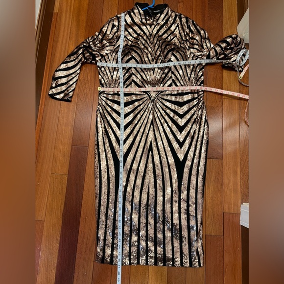 13. Elegant Evening Night Luxe long sleeve party formal sequins Dress - Picture 16 of 16